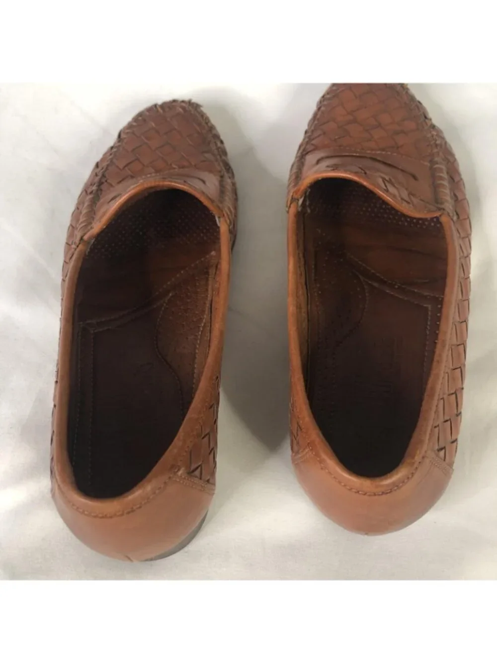 Allen Edmonds Shoes Women 7 Brown Woven Leather Loafer Flats Old Money Preppy